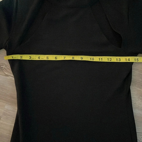 Zara knit midi dress Front cutouts Long sleeved Black Size S NWT Stretchy Sleek - Picture 5 of 12
